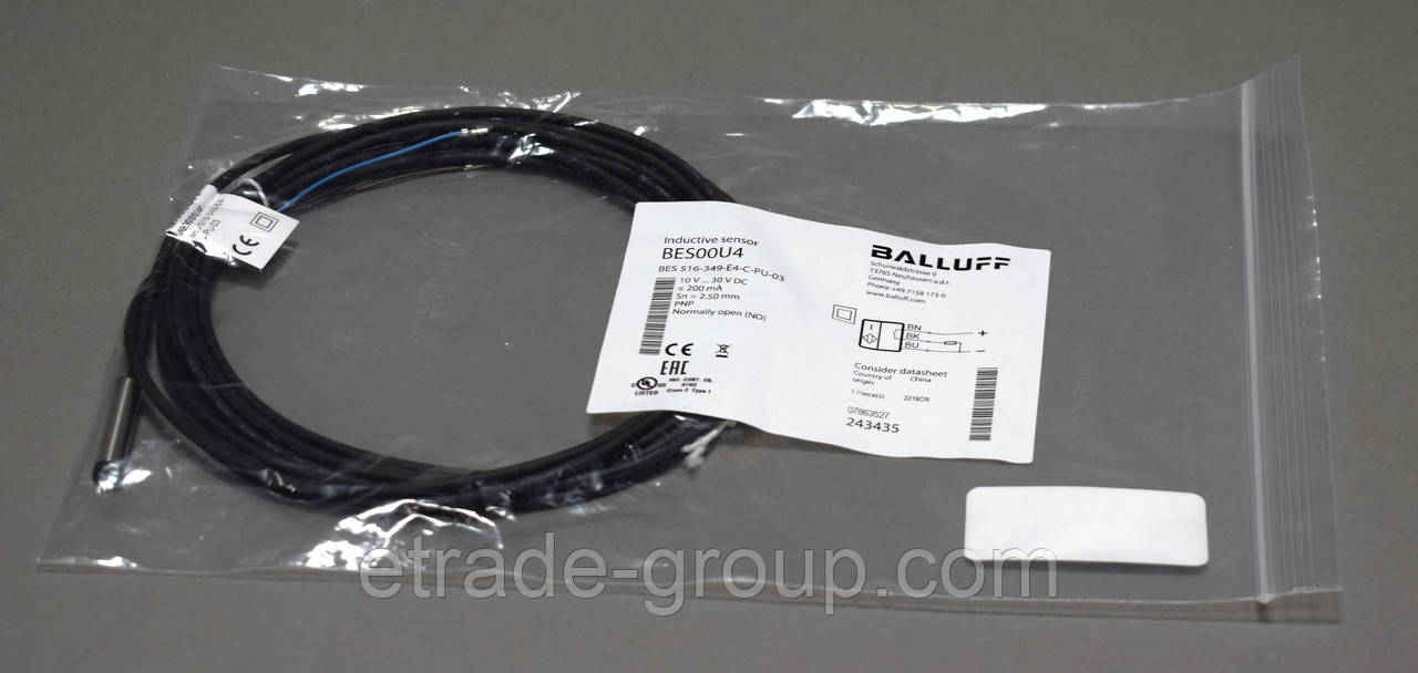 Індуктивний датчик BALLUFF BES_516-349-E4-C-PU-03 (BES00U4)