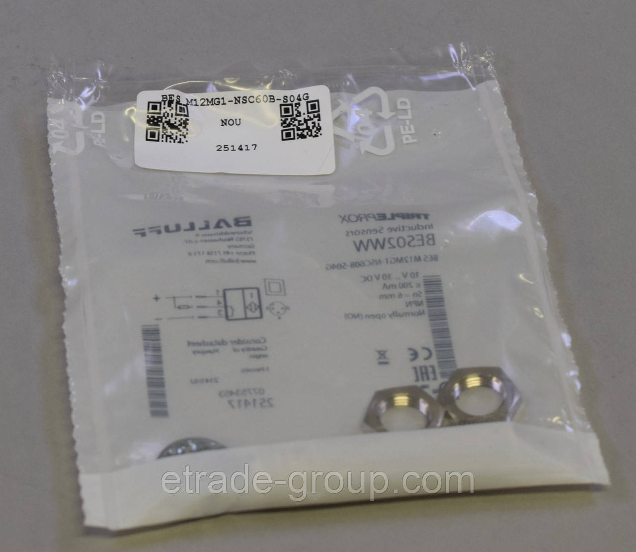 Індуктивний датчик BALLUFF BES_M12MG1-NSC60B-S04G (BES02WW)