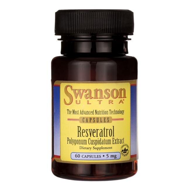 Ресвератрол Swanson (Resveratrol Polygonum Cuspidatum Extract) 5 мг 60 капсул