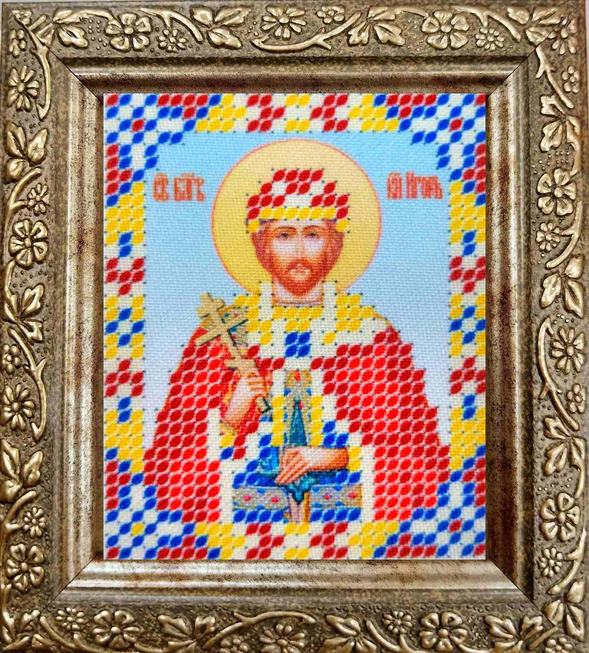 Набір для вишивання бісером ArtWork ікона Св. Ігор НВТ 7047 6х7см з рамкою в комплекті, фото 1