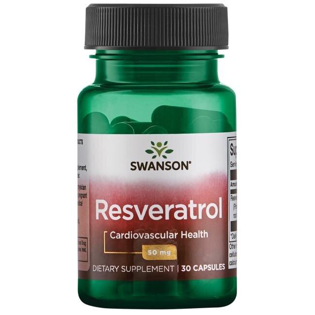 Ресвератрол, Resveratrol 50, Swanson, 50 мг, 30 капсул