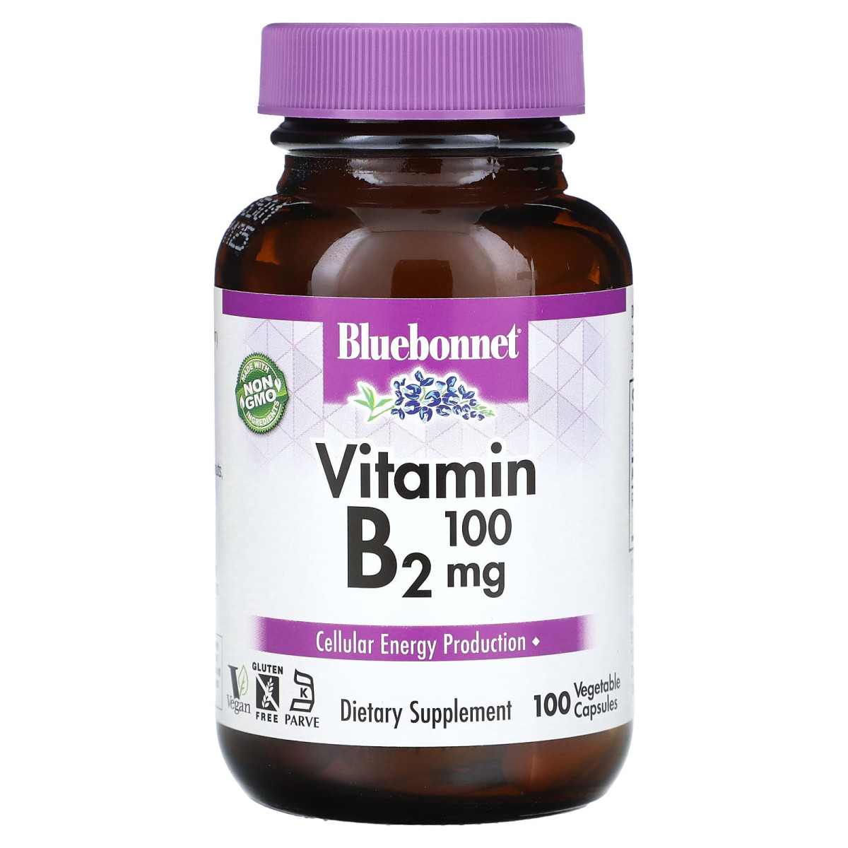 Рибофлавін вітамін B2 Bluebonnet Nutrition (Riboflavin Vitamin B2) 100 мг 100 капсул