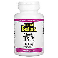 Рибофлавін вітамін B2 Natural Factors (Riboflavin Vitamin B2) 100 мг 90 таблеток