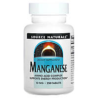 Марганець Source Naturals (Manganese) 10 мг 250 таблеток