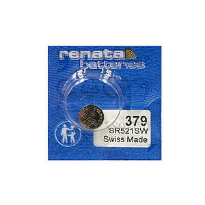 Годинникова батарейка 379 / SR521SW / AG0 Renata Silver Oxide (1.55v) 1шт.
