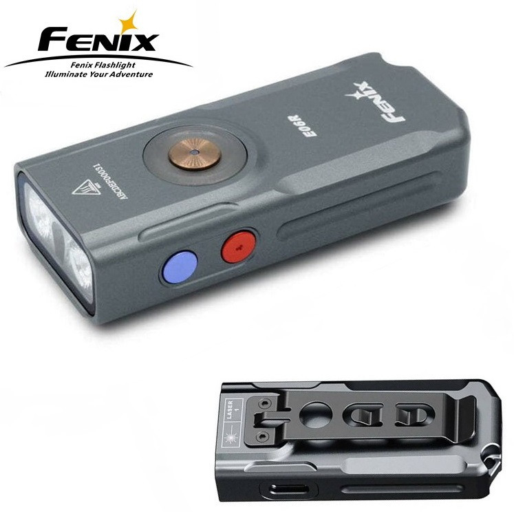 Наключний ліхтар FENIX E06R з УФ-світлом і Червоним лазером (700LM, 750 mAh, USB-C, RGB, IP66, 110 м, 60 год)