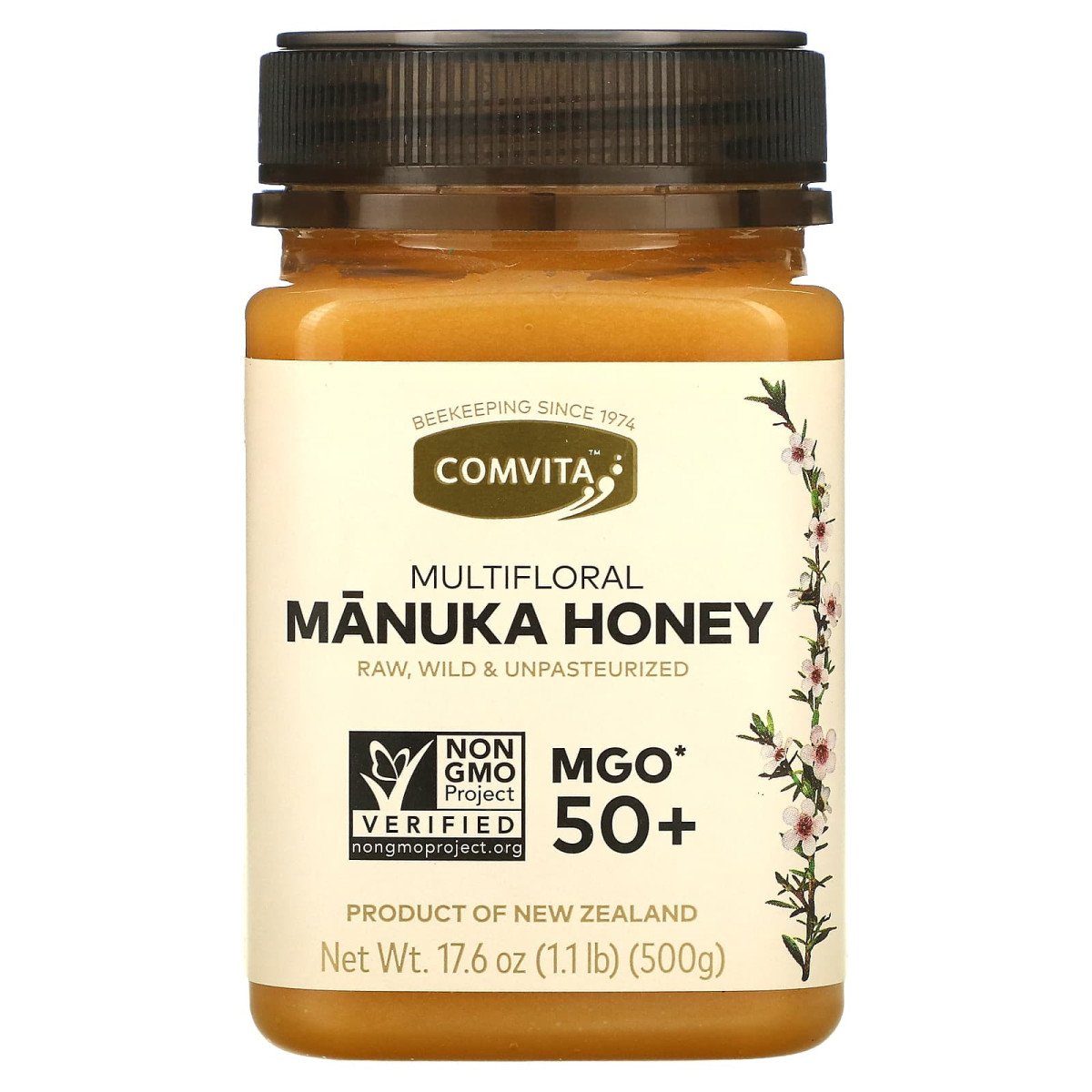 Багатоквітковий Манука Мед, Multifloral Manuka Honey, MGO 50+, Comvita, 500 г