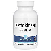 Наттокіназа, протеолітичний фермент, Nattokinase, Proteolytic Enzyme, Lake Avenue Nutrition, 2000 МО, 180 вегетаріанських капсул
