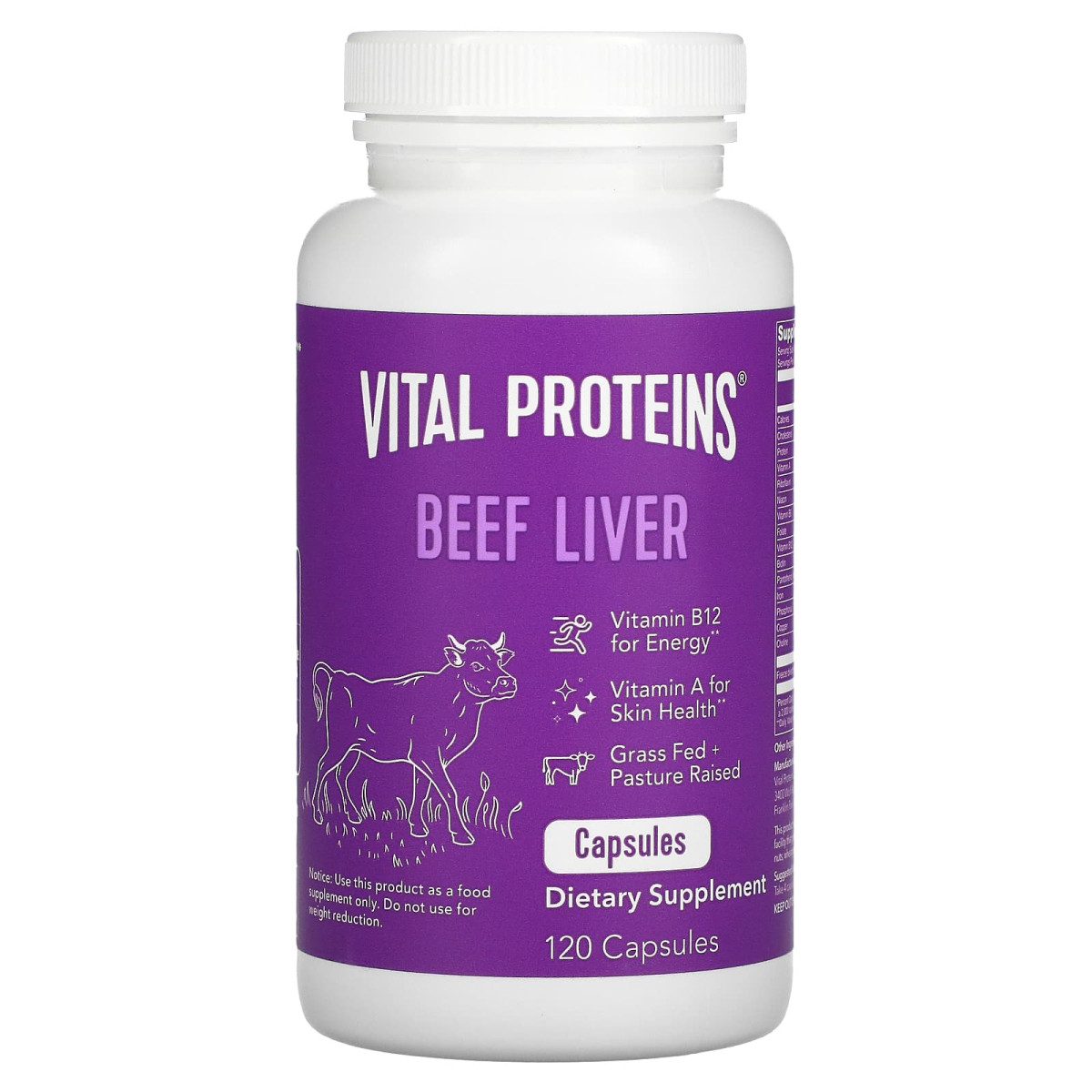 Печінка яловича, Vital Proteins, 750 мг, 120 капсул