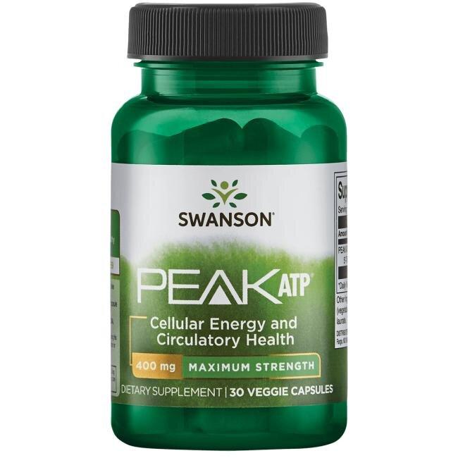 Пік АТФ - максимальна сила, Peak ATP - Maximum Strength, Swanson, 400 мг 30 капсул