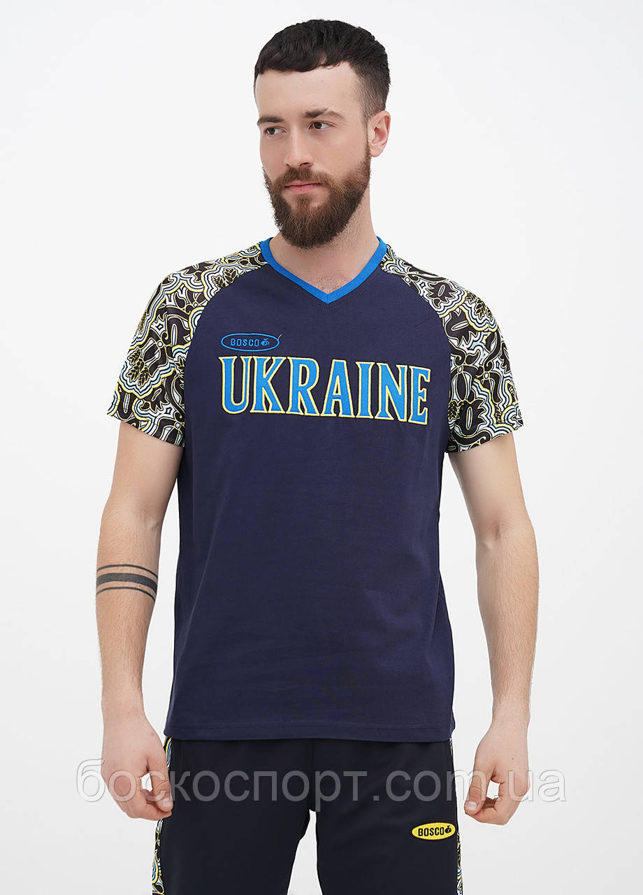 Спортивні футболки збірної України  Bosco Ukraine/Боско Україна. колір темно-синій, фото 1