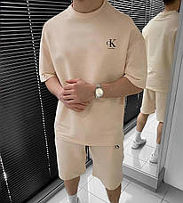 Костюм літній чоловічий (шорти/футболка), двунитка M(48-50) L(52-54) (5) беж1364-1731, фото 5