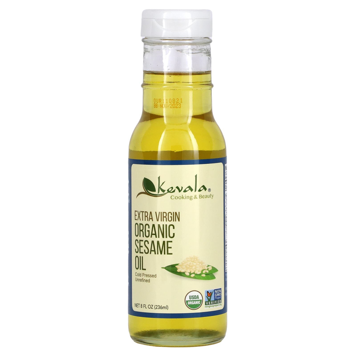 Нерафіноване кунжутне масло органік Kevala (Sesame Oil) 236 мл