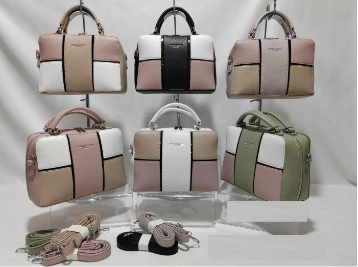 Сумка жіноча в клітинку 25*18 см на блискавці зі штучної шкіри в різних кольорах Zhenya, фото 1