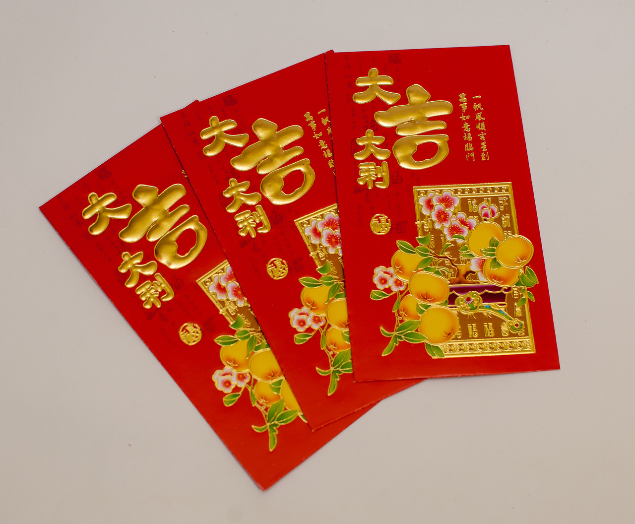 Денежный Конверт "Красный c Цветным Рисунком" 9х16см ( набор 3 шт.), фото 1