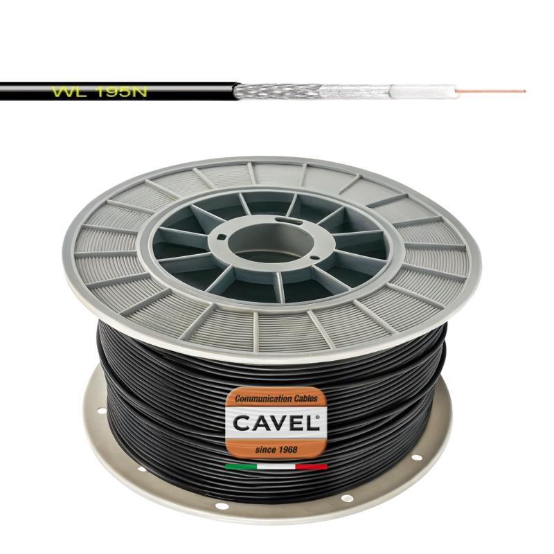 Кабель коаксіальний CAVEL WL195N 50 Ом, 5,8 ГГц, Італія 100% оригінал, удосконалений варіант RG58
