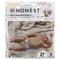 Підгузки, Honest Diapers, Розмір 3, 16-28 фунтів, панди, The Honest Company, 27 підгузників