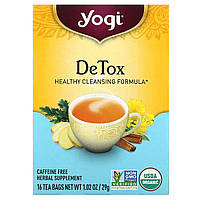 Чай Detox без кофеїну, Yogi Tea, 16 чайних пакетиків, 102 унцій (29 г)