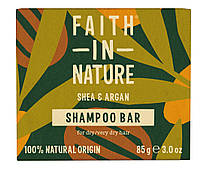 Faith in Nature Натуральний твердий шампунь із ши та арганою, 85 г