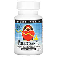 Полікозанол, Policosanol, Source Naturals, 10 мг, 60 таблеток