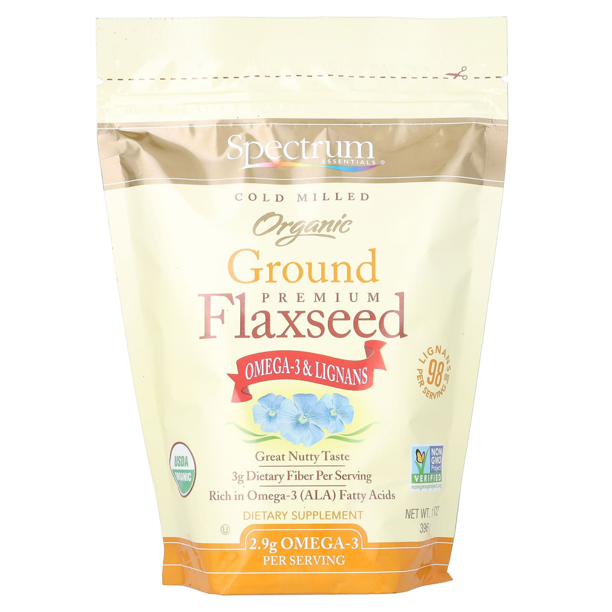 Органічне мелене лляне насіння Spectrum Essentials (Organic Ground Premium Flaxseed) 396 г