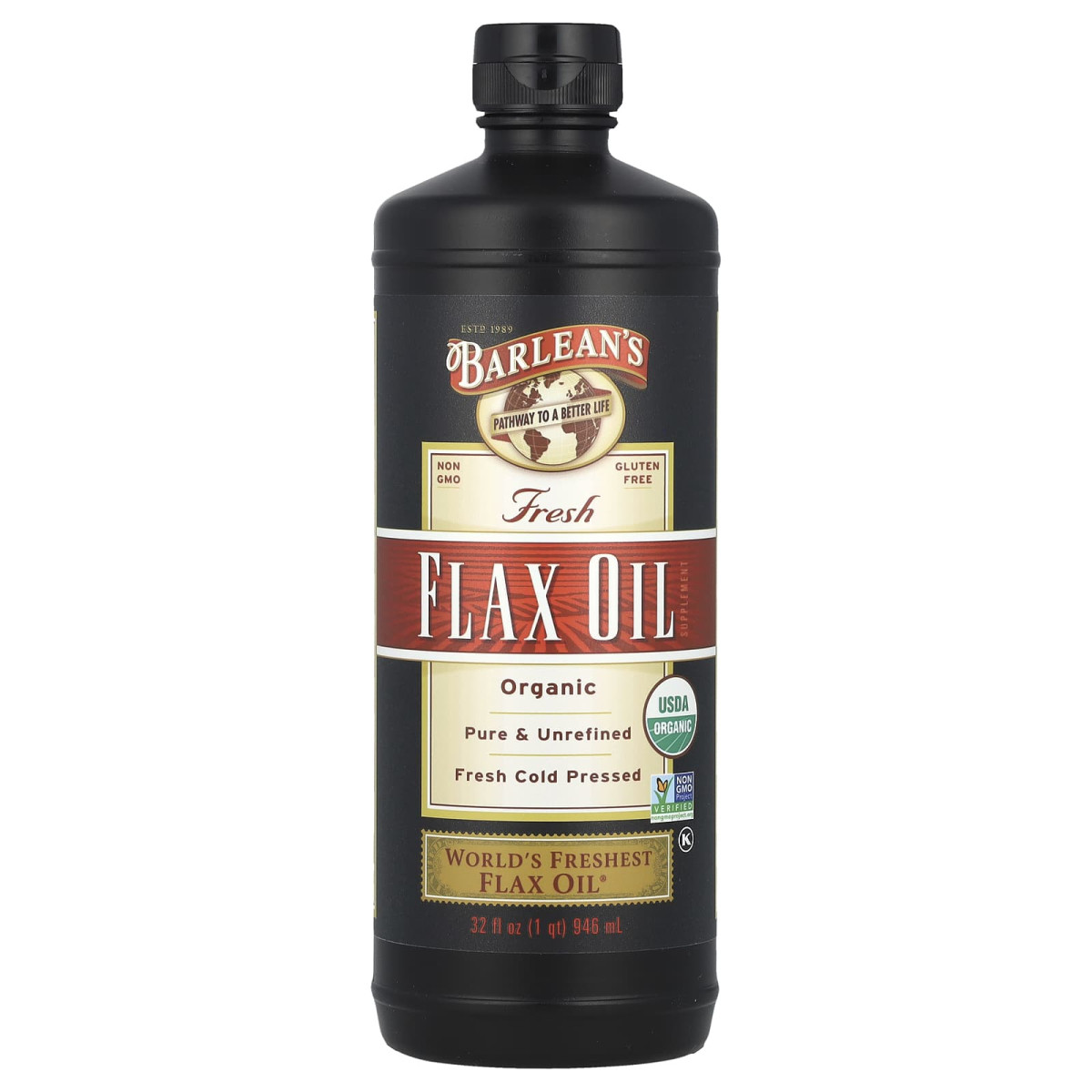Органічне свіже лляне масло Barlean's (Fresh Flax Oil) 946 мл