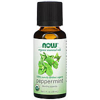 Органічна ефірне олія перцевої м'яти Now Foods (100% Pure Certified Organic Peppermint) 30 мл