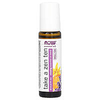 Суміш розслаблюючих ефірних олій кульковий аплікатор Now Foods (Essential Oils Take a Zen Ten Roll On) 10 мл