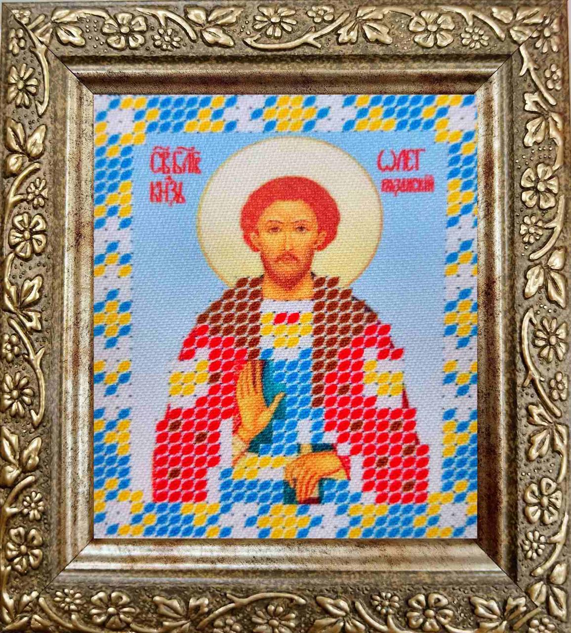 Набір для вишивання бісером ArtWork ікона Святий Олег НВТ 7062 6х7см з рамкою в комплекті