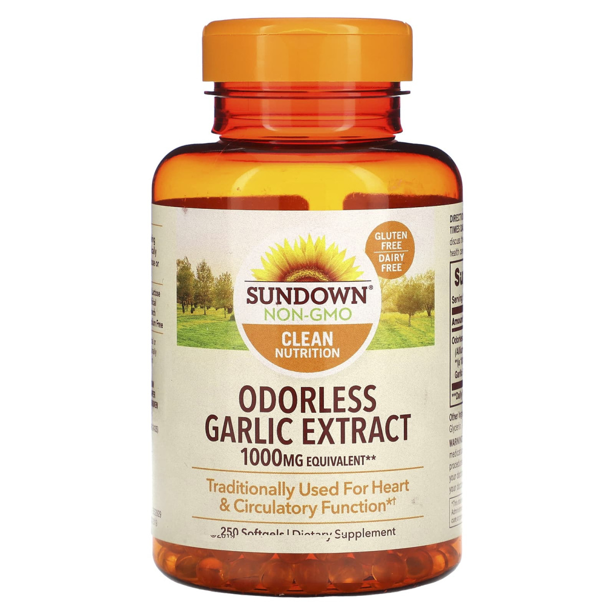 Часник Sundown Naturals (Odorless Garlic) 1000 мг 250 капсул
