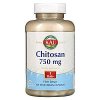 Хітозан, Chitosan, KAL, 750 мг, 120 вегетаріанських капсул