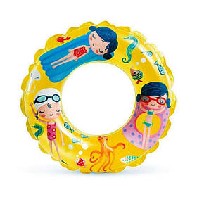 Дитячий надувний круг "Рибки" Intex 59242(Yellow) жовтий 61 см, Toyman