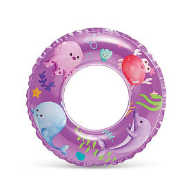 Дитячий надувний круг "Рибки" Intex 59242(Violet) фіолетовий 61 см, Toyman