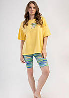 Жіноча піжама з шортами велосипедками Vienetta бавовна