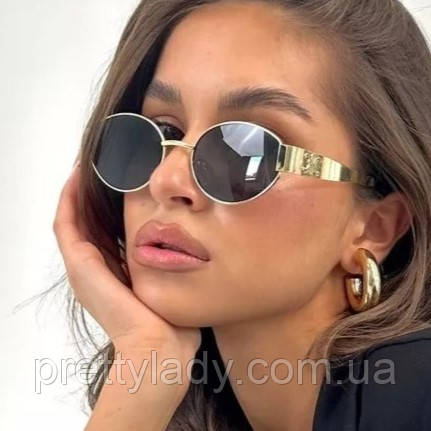 Сонцезахисні окуляри жіночі овальні Backstage чорні із золотом, фото 1