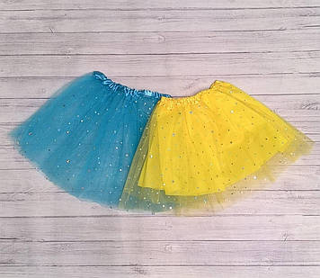 Фатинова спідниця в патріотичних кольорах жовта, синя. ціна за 1 шт. Фатинові спідниці дитячі
