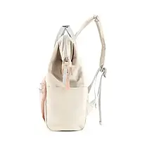 Рюкзак-сумка водонепроникний HIMAWARI 1881-28 бежевий з кишенею персикового кольору, фото 3