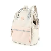 Рюкзак-сумка водонепроникний HIMAWARI 1881-28 бежевий з кишенею персикового кольору, фото 2