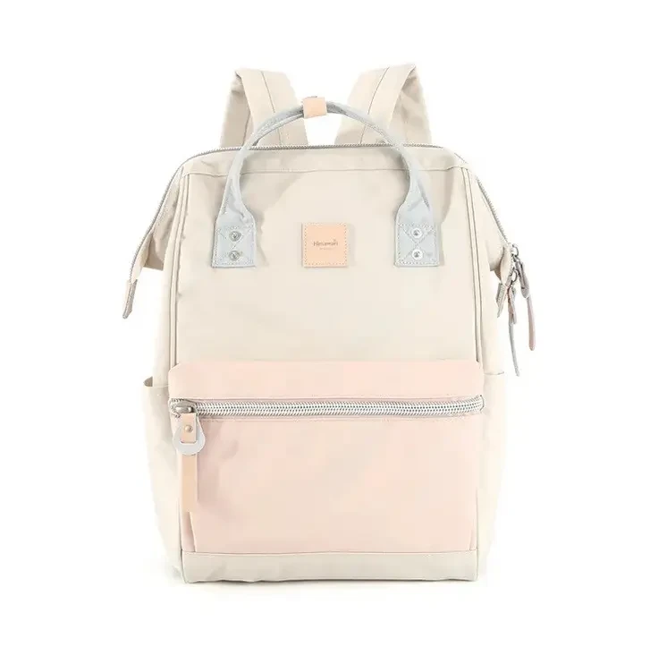 Рюкзак-сумка водонепроникний HIMAWARI 1881-28 бежевий з кишенею персикового кольору