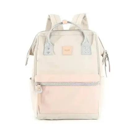 Рюкзак-сумка водонепроникний HIMAWARI 1881-28 бежевий з кишенею персикового кольору, фото 1