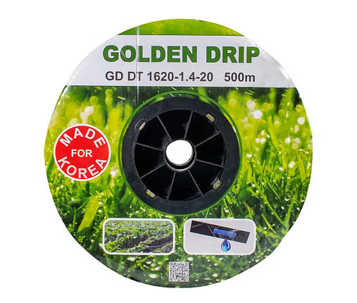 Емітерна крапельна стрічка 8 mil бухта 500 м крок 15 см Golden Drip, фото 1
