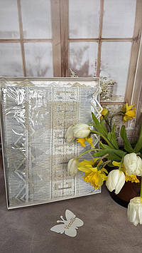 Скатертина силіконова 140/180 см на прямокутний стіл з мереживом вологостійка захисна Туреччина Verolli