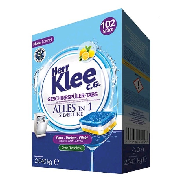 Таблетки для посудомийних машин Herr Klee 102 шт