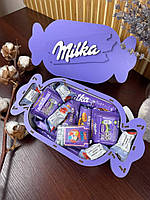 Сладкий подарочный набор Milka mix набор 27 13,5 8 Солодкий подарунок для дитини Мілка