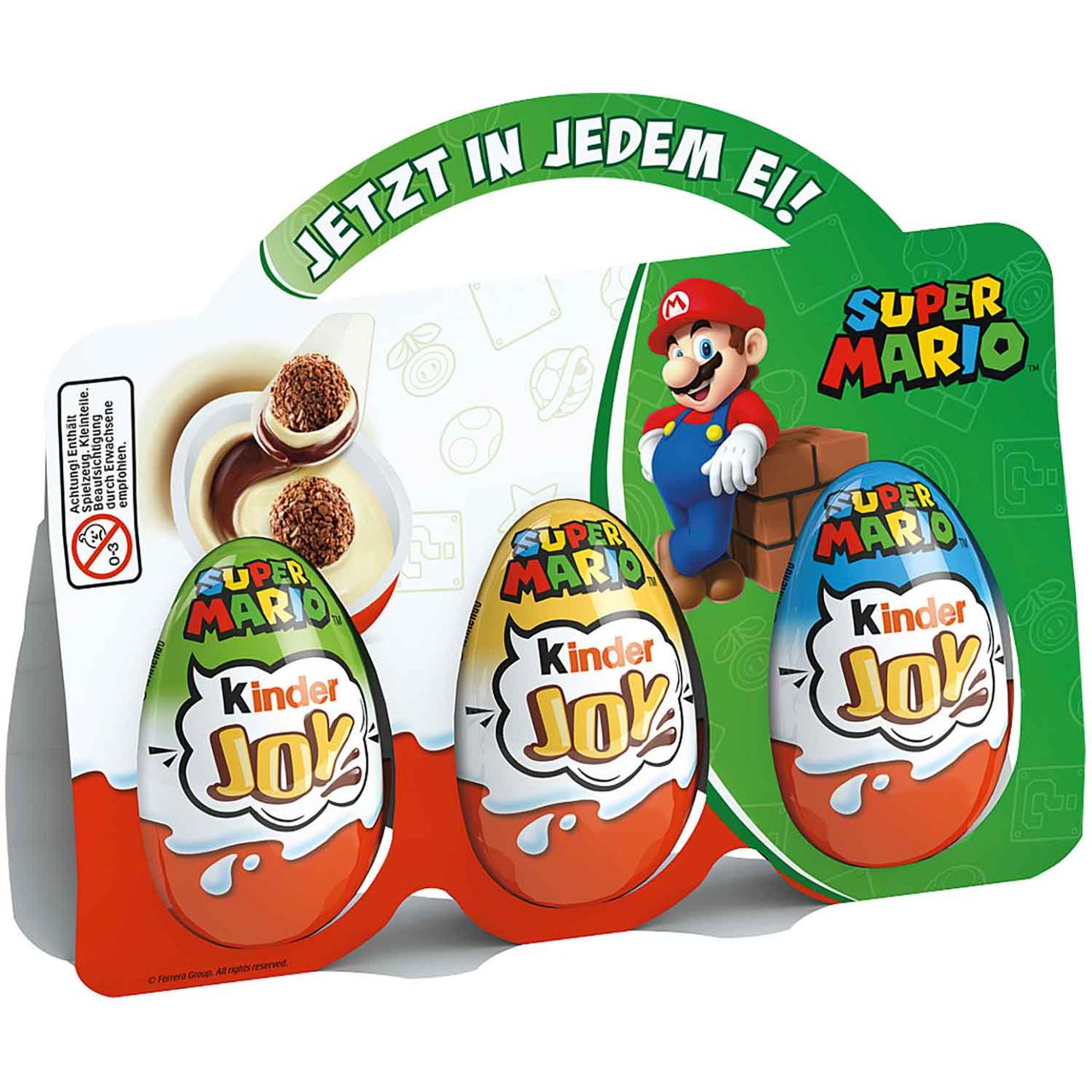Набір шоколадних яєць Kinder Joy Super Mario 3шт, 60 г