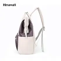 Рюкзак-сумка водонепроникний HIMAWARI 1881-34 ніжно-рожевий з фіолетовою кишенею, фото 3