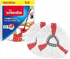 Насадки для швабри Vileda Turbo 2в1 2 шт. круглі 166142, фото 4