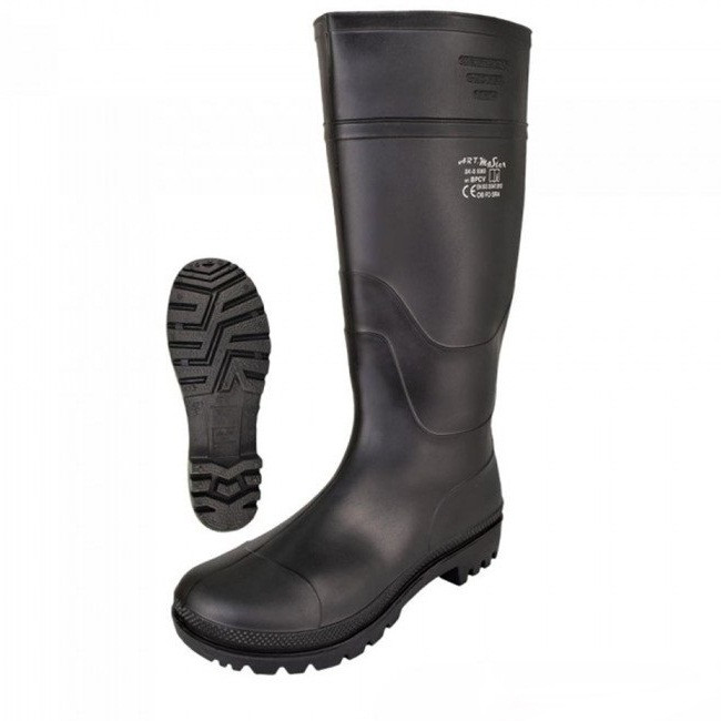 Гумові чоботи чоловічі високі, взуття робоче захисне водонепроникне з пвх, польша