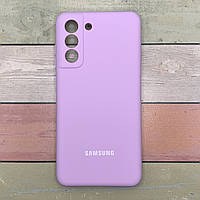 Чохол Silicon Case для Samsung S21 FE (G990) бузковий, Soft Touch покриття, мікрофібра всередині оригінал