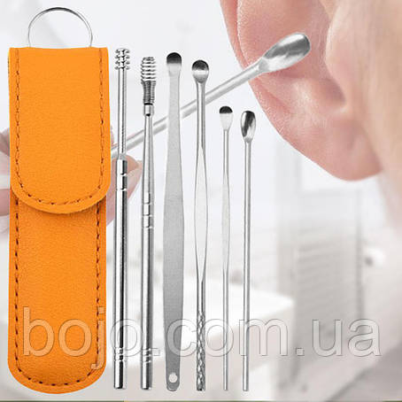 Багаторазові інструменти TOOL SET для чищення вух, 6 шт в чохлі (205), фото 1